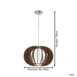 EGLO Stellato 3 Hanglamp - 1 Lichts - Ø40cm - Nikkel-Mat - Bruin, Wit 7 EGLO Stellato 3 Hanglamp - 1 Lichts - Ø40cm - Nikkel-Mat - Bruin, Wit -Leen Bakker 1000070770 0103