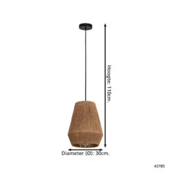 EGLO Alderney Hanglamp - E27 - Ø 30 cm - Zwart/Bruin -Leen Bakker 1000070779 0103