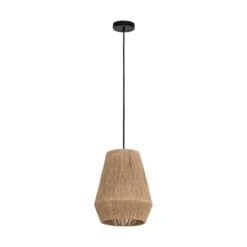 EGLO Alderney Hanglamp - E27 - Ø 30 cm - Zwart/Bruin