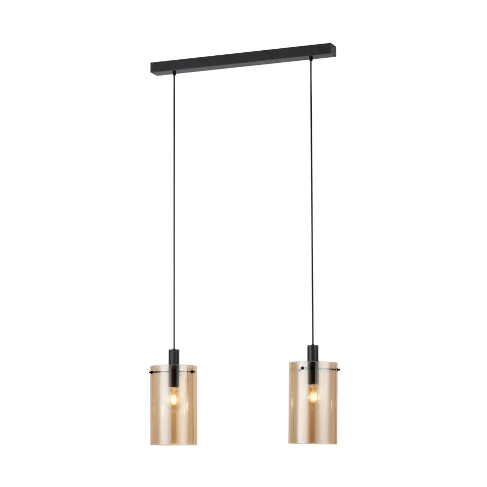 EGLO Polverara Hanglamp - 2 lichts - E27 - Zwart 1 EGLO Polverara Hanglamp - 2 lichts - E27 - Zwart