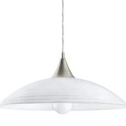 EGLO Lazolo - Hanglamp - 1 Lichts - Ø420mm. - Nikkel-Mat - Wit Gelakt -Leen Bakker 1000070811 0102