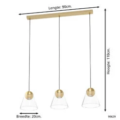 EGLO Cerasella Hanglamp - GU10 - 90 cm - Geelkoper -Leen Bakker 1000070820 0103