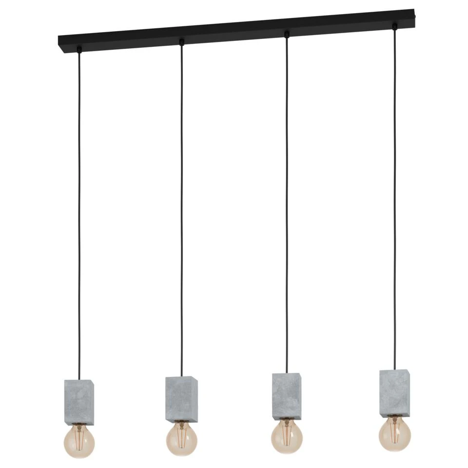 EGLO Prestwick 3 Hanglamp - E27 - 92,5 cm - Zwart/Grijs 1 EGLO Prestwick 3 Hanglamp - E27 - 92,5 cm - Zwart/Grijs