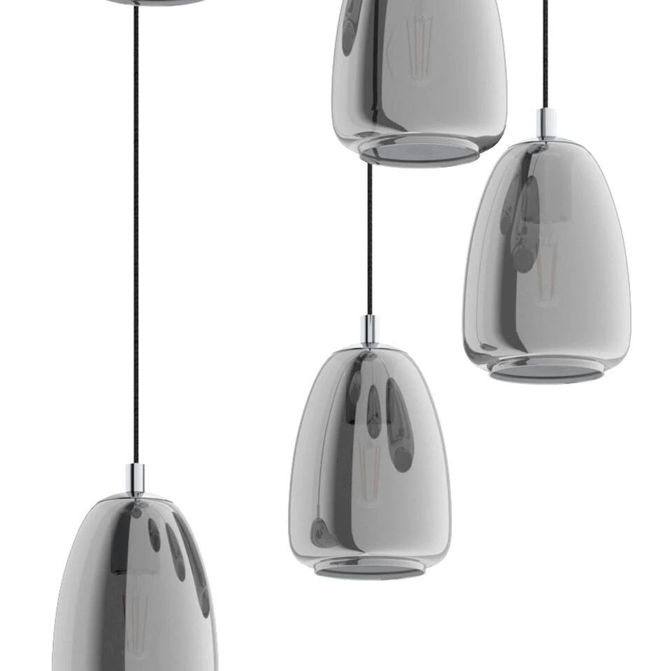EGLO Alobrase Hanglamp - 5 lichts - Ø54 cm - E27 - Chroom 3 EGLO Alobrase Hanglamp - 5 lichts - Ø54 cm - E27 - Chroom - Afbeelding 3