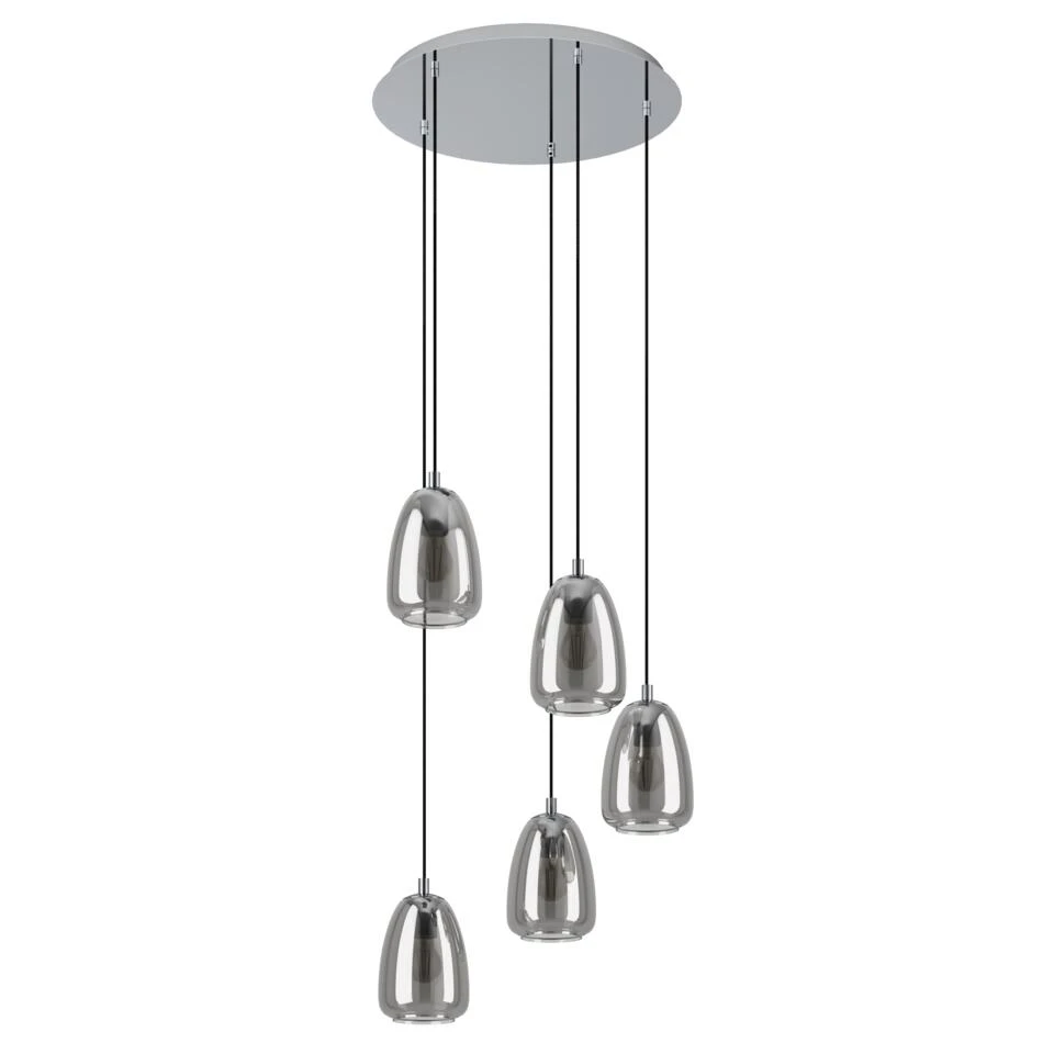 EGLO Alobrase Hanglamp - 5 lichts - Ø54 cm - E27 - Chroom 1 EGLO Alobrase Hanglamp - 5 lichts - Ø54 cm - E27 - Chroom