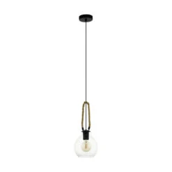EGLO Roding Hanglamp - E27 - Ø 18 cm - Zwart/Bruin