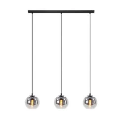 EGLO Ariscani Hanglamp - E27 - 76,5 Cm - Zwart - Rookglas