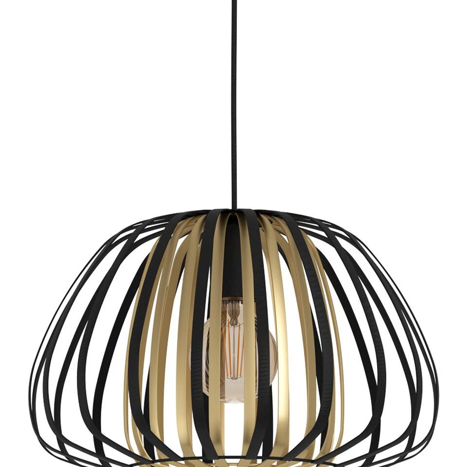 EGLO Encinitos Hanglamp - E27 - Ø 37,5 Cm - Zwart/Goud 2 EGLO Encinitos Hanglamp - E27 - Ø 37,5 Cm - Zwart/Goud - Afbeelding 2