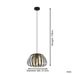 EGLO Encinitos Hanglamp - E27 - Ø 37,5 Cm - Zwart/Goud 7 EGLO Encinitos Hanglamp - E27 - Ø 37,5 Cm - Zwart/Goud -Leen Bakker 1000070936 0103