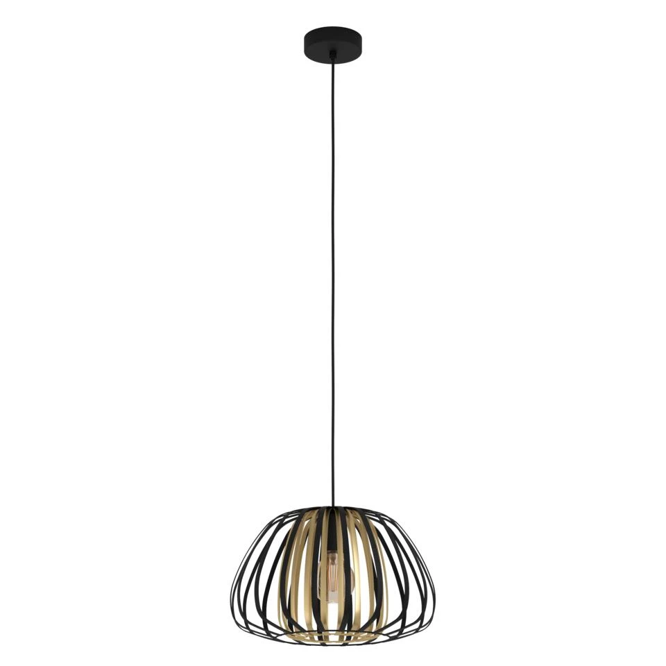 EGLO Encinitos Hanglamp - E27 - Ø 37,5 Cm - Zwart/Goud 1 EGLO Encinitos Hanglamp - E27 - Ø 37,5 Cm - Zwart/Goud