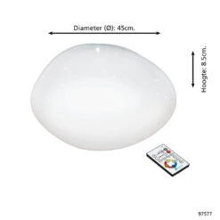 EGLO Sileras - LED plafondlamp - Ø45 cm - wit met kristal -Leen Bakker 1000072158 0103