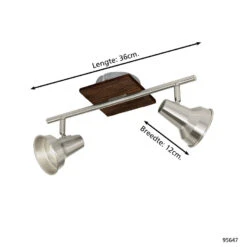 EGLO Filipina - Spot - 2 Lichts - Bruin, Nikkel-Mat -Leen Bakker 1000072197 0103