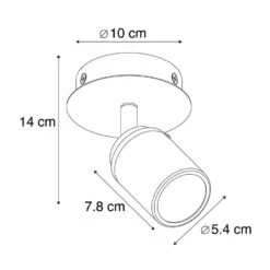 QAZQA Moderne Badkamer Spot Zwart IP44 - Ducha -Leen Bakker 1000072681 0102