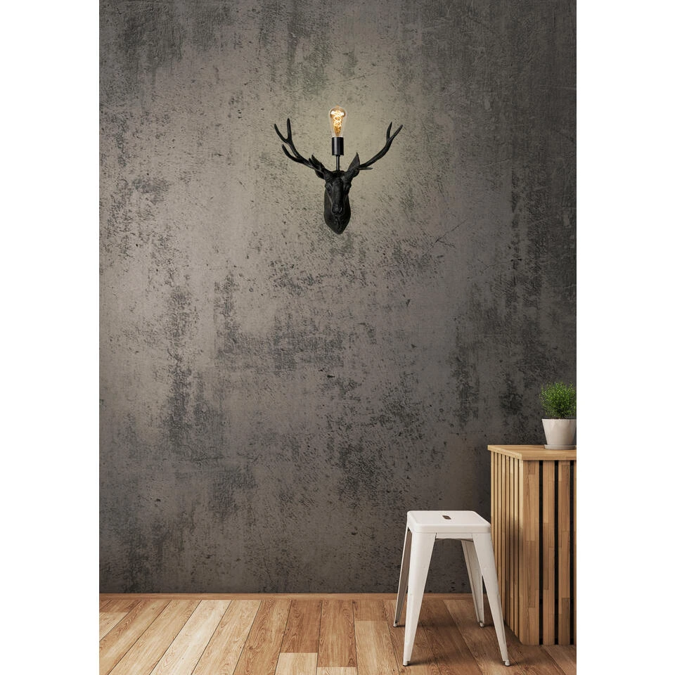 Lucide EXTRAVAGANZA CARIBOU Wandlamp - Zwart 2 Lucide EXTRAVAGANZA CARIBOU Wandlamp - Zwart - Afbeelding 2