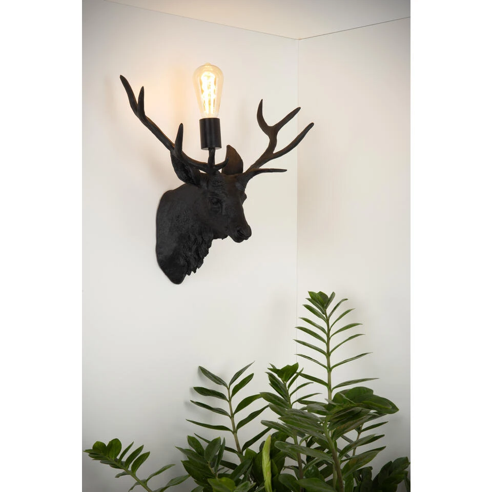 Lucide EXTRAVAGANZA CARIBOU Wandlamp - Zwart 4 Lucide EXTRAVAGANZA CARIBOU Wandlamp - Zwart - Afbeelding 4