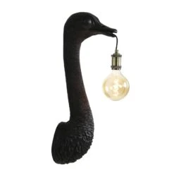 Wandlamp Ostrich - Zwart - 18x15.5x57.5cm -Leen Bakker 1000072840 0110