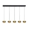 Highlight Hanglamp Dynasty - 5 Lichts - 105 X150 Cm - Amber Zwart