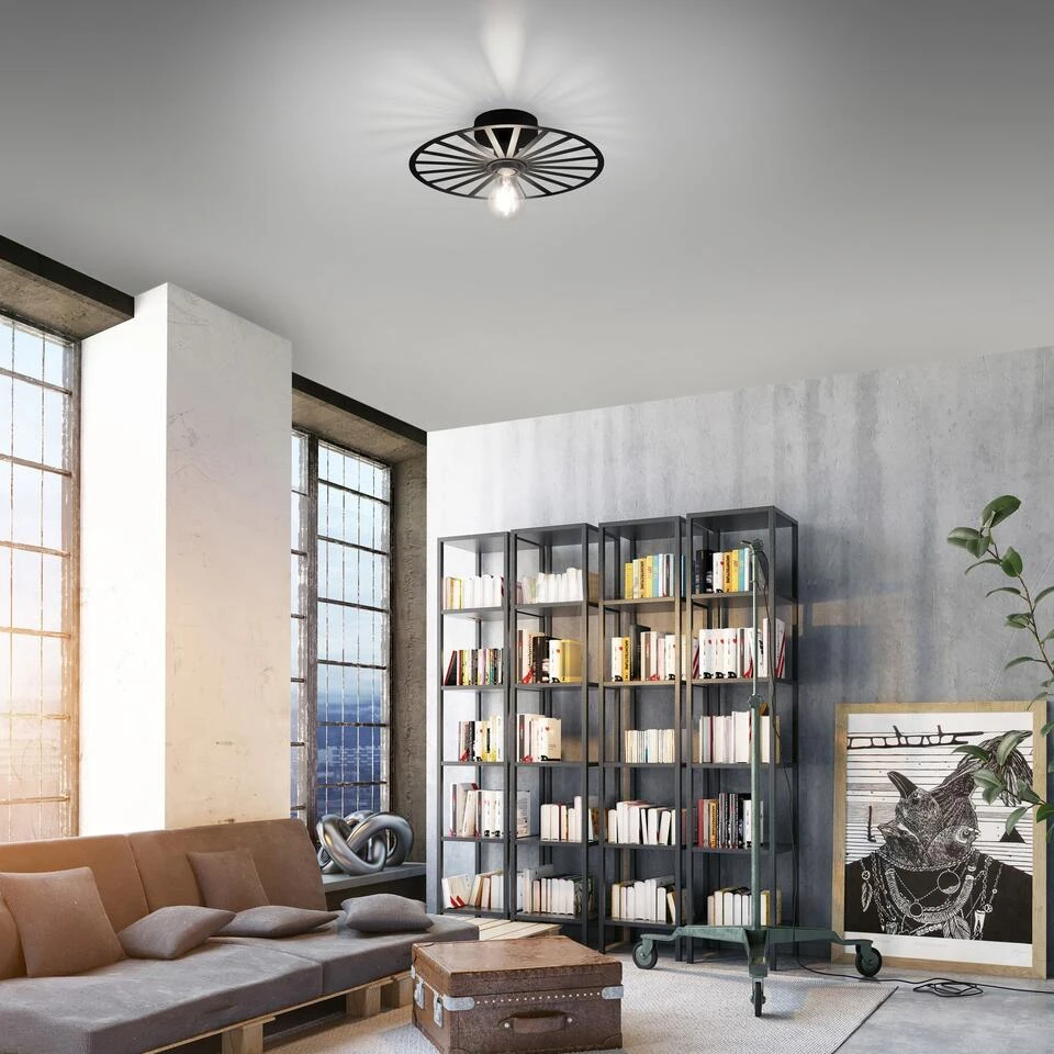 Paul Neuhaus Plafondlamp Isabella - 1 Lichts - 30 X8.5 Cm - Zwart 2 Paul Neuhaus Plafondlamp Isabella - 1 Lichts - 30 X8.5 Cm - Zwart - Afbeelding 2