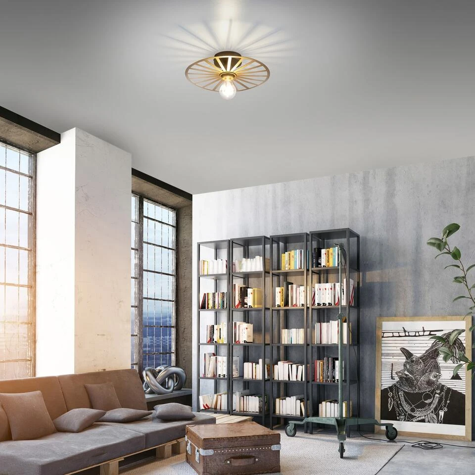 Paul Neuhaus Plafondlamp Isabella - 1 Lichts - 30 X8.5 Cm - Goud 2 Paul Neuhaus Plafondlamp Isabella - 1 Lichts - 30 X8.5 Cm - Goud - Afbeelding 2