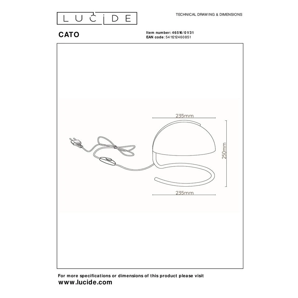Lucide CATO Tafellamp - Wit 4 Lucide CATO Tafellamp - Wit - Afbeelding 4