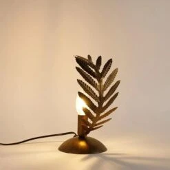 Ylumen Tafellamp Palm - 1 Lichts - 18 X24 Cm - Goud Bruin -Leen Bakker 1000073063 0102