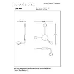 Lucide JAYDEN Wandlamp - Zwart 7 Lucide JAYDEN Wandlamp - Zwart -Leen Bakker 1000073081 0104