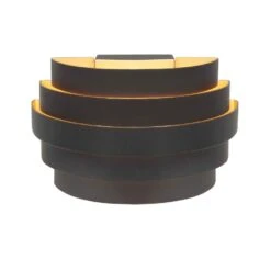 Highlight Wandlamp Scudo - 1 Lichts - 12.5 X10.5 Cm - Zwart Goud