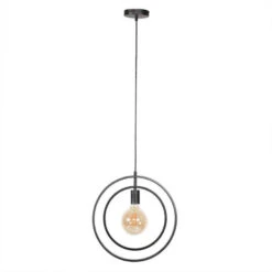 Hanglamp Industrieel Otan 1-lichts Open Zwart - 30x40x150 Cm - Metaal - Zwart