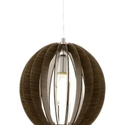EGLO Cossano - Hanglamp - 1 Lichts - Ø30cm - Nikkel-Mat - Donkerbruin -Leen Bakker 1000073942 0102
