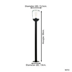 EGLO Donatori Staande Lamp Buiten - E27 - 99 Cm - Zwart 5 EGLO Donatori Staande Lamp Buiten - E27 - 99 Cm - Zwart -Leen Bakker 1000073948 0103