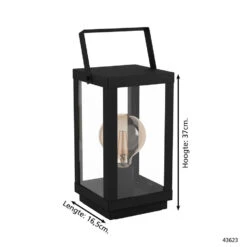 EGLO Bradford 1 Tafellamp - E27 - 37 Cm - Zwart -Leen Bakker 1000073975 0103