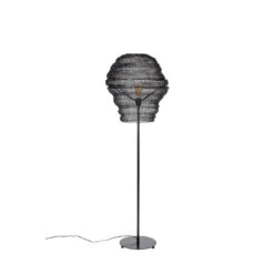 Giga Meubel Vloerlamp Zwart - 51x51x154cm - Zwarte Lamp Lena