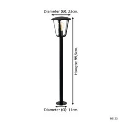 EGLO Monreale Staande Lamp Buiten - E27 - 99,5 Cm - Grijs/Transparant -Leen Bakker 1000076729 0103