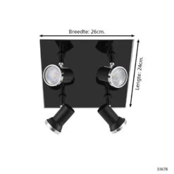 EGLO Tamara 1 Spot - GU10 - 24 Cm - Zwart/Grijs -Leen Bakker 1000076781 0103