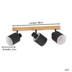 EGLO Batallas Spot - E27 - 48 Cm - Bruin/Zwart/Wit -Leen Bakker 1000076788 0103