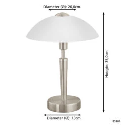 EGLO Solo 1 Tafellamp - E14 - 35 Cm - Grijs/Wit - Dimbaar -Leen Bakker 1000076794 0103