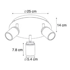 QAZQA Moderne Badkamer Spot Staal 3-lichts IP44 - Ducha -Leen Bakker 1000077113 0102