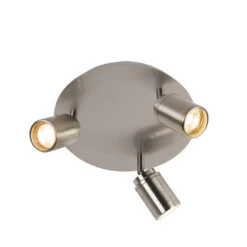 QAZQA Moderne Badkamer Spot Staal 3-lichts IP44 - Ducha