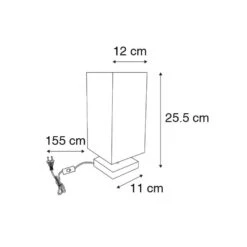 QAZQA Moderne Tafellamp Wit Met Staal - Milo -Leen Bakker 1000077118 0102