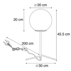 QAZQA Art Deco Tafellamp Messing Met Opaal Glas 45,5 Cm - Pallon -Leen Bakker 1000077120 0102