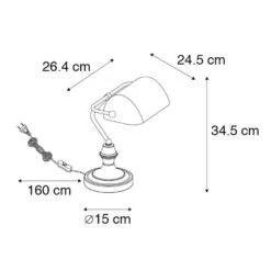 QAZQA Klassieke Notarislamp Goud Met Gerookt Spiegel Glas - Banker -Leen Bakker 1000077122 0102