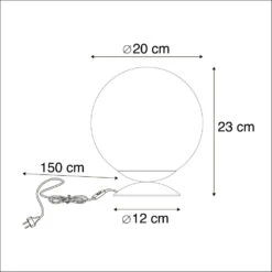 QAZQA Art Deco Tafellamp Messing Met Roze Glas - Pallon 6 QAZQA Art Deco Tafellamp Messing Met Roze Glas - Pallon -Leen Bakker 1000077123 0102