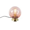 QAZQA Art Deco Tafellamp Messing Met Roze Glas - Pallon