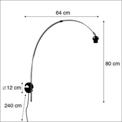 QAZQA Moderne Wandlamp Staal Zonder Kap - Boog -Leen Bakker 1000077153 0102