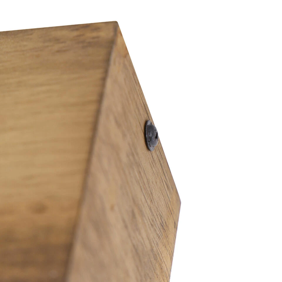 QAZQA Landelijke Plafondspot Vintage Hout 2-lichts - Bloc 2 QAZQA Landelijke Plafondspot Vintage Hout 2-lichts - Bloc - Afbeelding 2