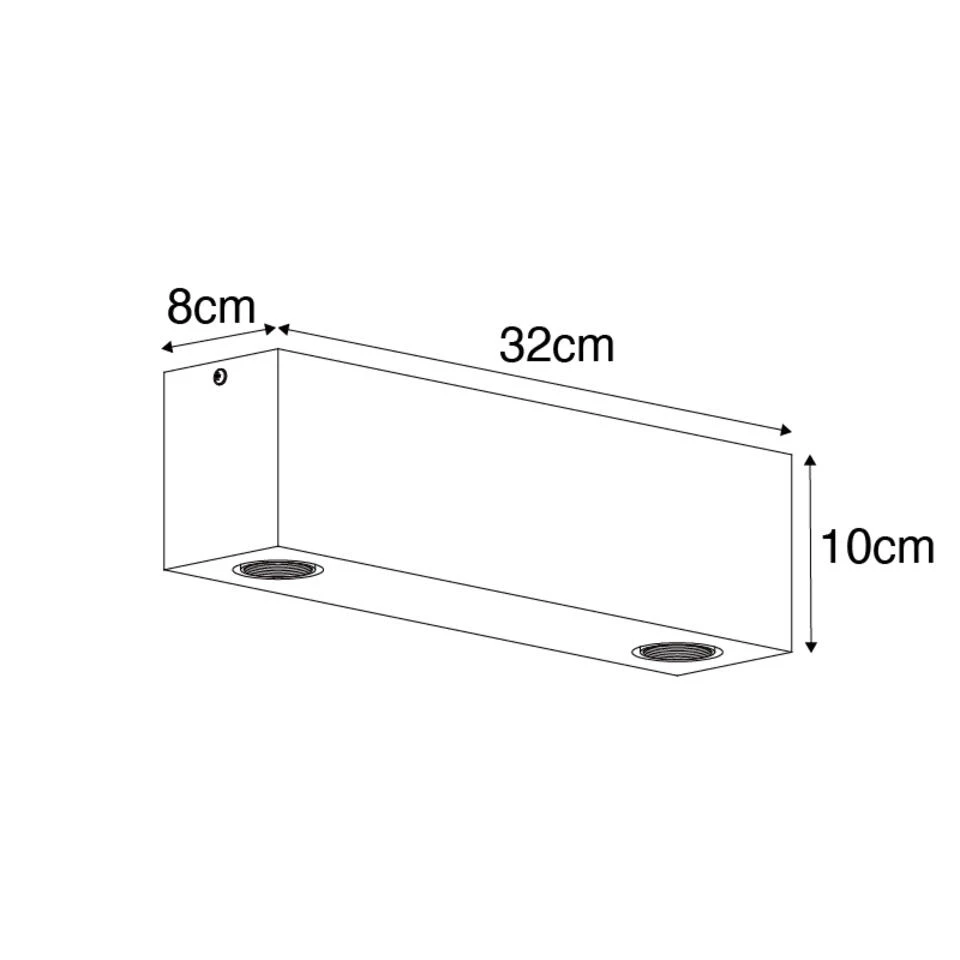 QAZQA Landelijke Plafondspot Vintage Hout 2-lichts - Bloc 3 QAZQA Landelijke Plafondspot Vintage Hout 2-lichts - Bloc - Afbeelding 3