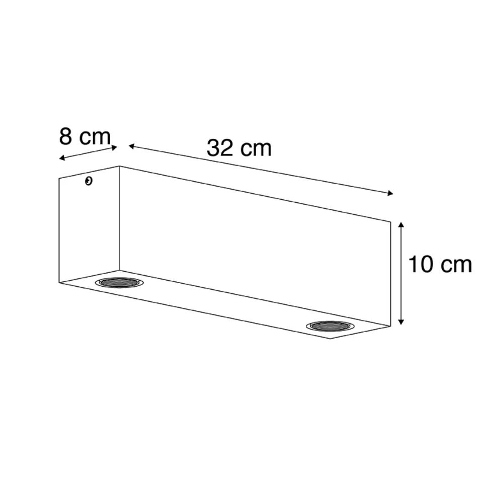 QAZQA Landelijke Plafondspot Vintage Hout 2-lichts - Bloc 4 QAZQA Landelijke Plafondspot Vintage Hout 2-lichts - Bloc - Afbeelding 4