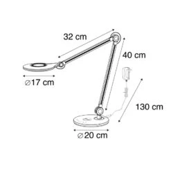 QAZQA Design Tafellamp Grijs Incl. LED Met Touch En Inductielader - Don -Leen Bakker 1000078743 0102