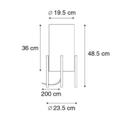 QAZQA Moderne Tafellamp Zwart Met Linnen Grijze Kap - Rich -Leen Bakker 1000078765 0102