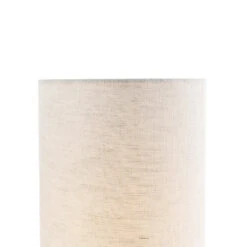 QAZQA Moderne Tafellamp Zwart Met Linnen Grijze Kap - Rich -Leen Bakker 1000078765 0103